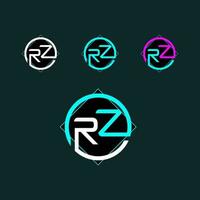 rz na moda carta logotipo Projeto com círculo vetor