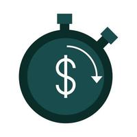 banco móvel negócio relógio tempo dinheiro ícone estilo plano vetor