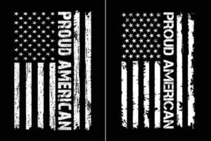 orgulhoso americano com bandeira Projeto vetor
