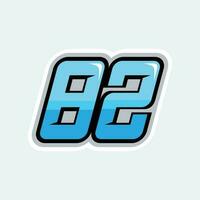 82 corrida números logotipo vetor
