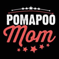 pomapoo mãe camisa impressão modelo vetor