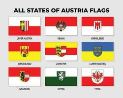Áustria estados bandeiras coleção Projeto modelo vetor