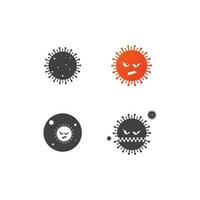 corona vírus ícone vetor logotipo modelo