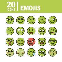 conjunto de ícones expressivos emoticon carinhas sorridentes engraçadas vetor