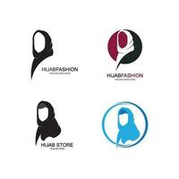 muslimah hijab logotipo modelo vetor