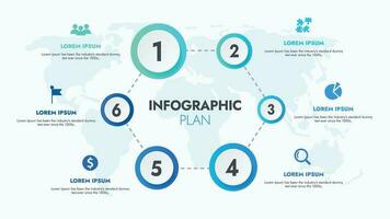 infográfico modelo para apresentações e características dados visualização inclui uma processo gráfico com diagramas, passos, opções. a conceito para marketing através ilustrações para dirigir para sucesso. vetor