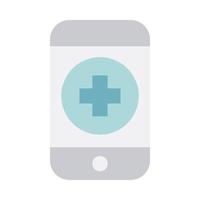 aplicativo de assistência de smartphone ícone de estilo plano médico de equipamentos de saúde vetor