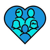 pessoas juntos amor esboço azul ícone botão logotipo comunidade Apoio, suporte Projeto vetor