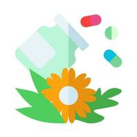 ervas remédio suplemento colorida ícone Projeto vetor