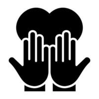 mão amor Cuidado Preto ícone botão logotipo comunidade Projeto vetor