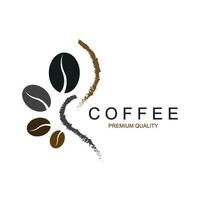 ícone de vetor de modelo de logotipo de grãos de café