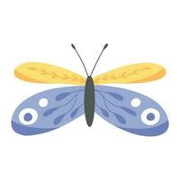 fofa mão desenhado borboleta. borboleta dentro escandinavo estilo isolado em branco fundo. vetor ilustração.
