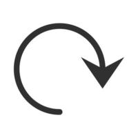 ícone de estilo de silhueta de indicação de seta de atualização vetor