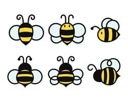 Desenho de abelha voadora simples desenho vetorial abelha isolada no fundo branco vetor