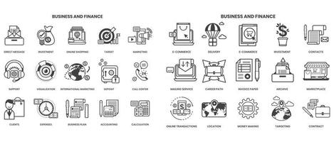 ícones de negócios definidos para negócios vetor
