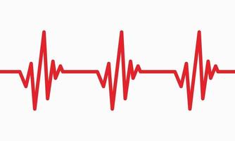 ilustração de linha de batimento cardíaco, rastreamento de pulso, ecg ou ekg, símbolo gráfico de cardio para ilustração vetorial de análise médica e saudável vetor