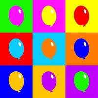 blocos de cores de balões de aniversário vetor
