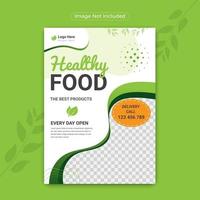 folheto de promoção de restaurante de elementos de ingredientes verdes vetor