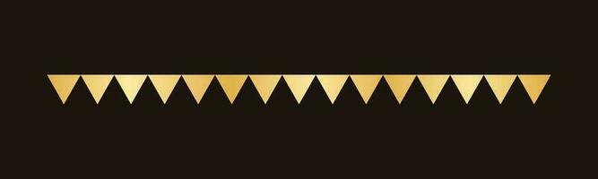 ouro triângulo bandeiras padronizar separador fronteira, dourado elegante romântico página texto divisor vetor