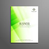 Modelo de folheto de negócio poligonal verde abstrato vetor