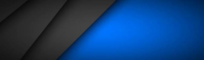 cabeçalho de camadas de papel de sobreposição preta com espaço em branco azul para seu texto moderno material design banner ilustração vetorial modelo corporativo vetor