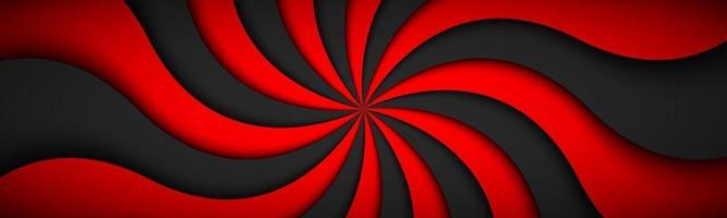 cabeçalho espiral vermelho moderno decorativo espiral padrão radial banner ilustração em vetor abstrato simples
