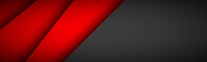 cabeçalho de camadas de papel de sobreposição vermelha com espaço preto em branco para seu texto moderno material design banner ilustração vetorial modelo corporativo fundo vetor