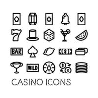 pacote de ícones de jogos de cassino vetor