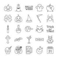 pacote de vinte e cinco ícones de conjunto de halloween vetor