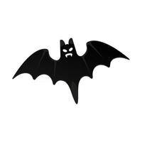 Halloween morcego voador com rosto assustador ilustração vetorial de design de estilo simples isolado no fundo branco símbolos de celebração de halloween vetor