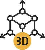 design de ícones vetoriais de modelagem 3D vetor