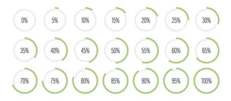 conjunto de diagramas de porcentagem do círculo vetor