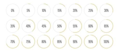 conjunto de diagramas de porcentagem do círculo vetor