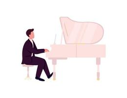 jogador de piano caucasiano cor lisa personagem sem rosto vetor