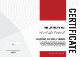 modelo de certificado de qualificação com design elegante vetor