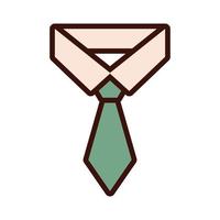linha de gravata de roupas e ícone de preenchimento vetor