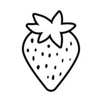 estilo de linha pop art morango fruta vetor