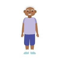 personagem de avatar de homem afro em pé vetor