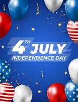 4 de julho dia da independência no fundo dos EUA. pode ser usado como banner ou pôster vetor
