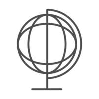 ensinar escola e educação ícone de estilo de linha geografia mapa do globo vetor