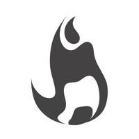 ícone de design de silhueta de chama de fogo queimando brilho quente vetor
