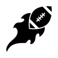 ícone de design de silhueta recreativo e profissional de futebol americano jogo de bola voadora vetor