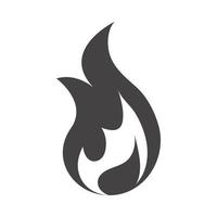 ícone de design de silhueta de chama de fogo queimando brilho quente vetor