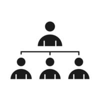 organograma gestão de empresários de negócios desenvolvendo ícone de estilo de silhueta de sucesso vetor