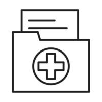 arquivo de relatórios ícone de estilo de linha pictograma de saúde médica e hospital vetor