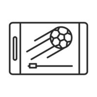 ícone de estilo de linha de jogo de futebol para smartphone aplicativo liga esportes recreativos torneio vetor