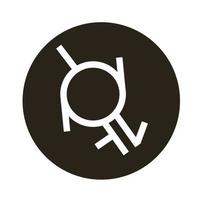 símbolo de gênero do ícone de estilo de bloco de orientação sexual vetor