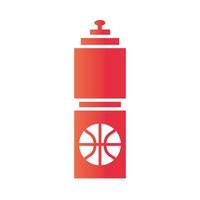 jogo de basquete hidratação garrafa equipamento recreação esporte gradiente estilo ícone vetor
