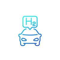 ícone de linha de carro a hidrogênio em branco vetor