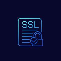 ícone de linha fina de vetor SSL